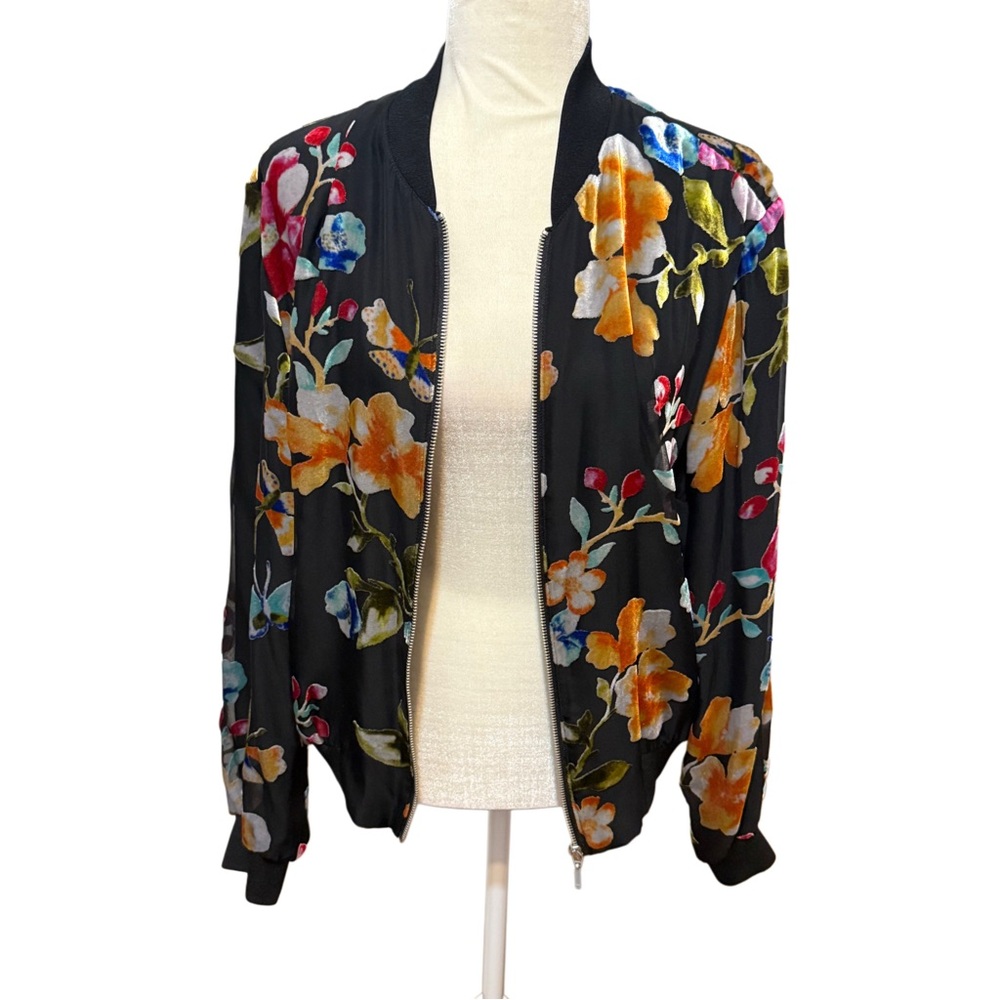 INC International Concepts Floral Embroidered Bomber Jacket